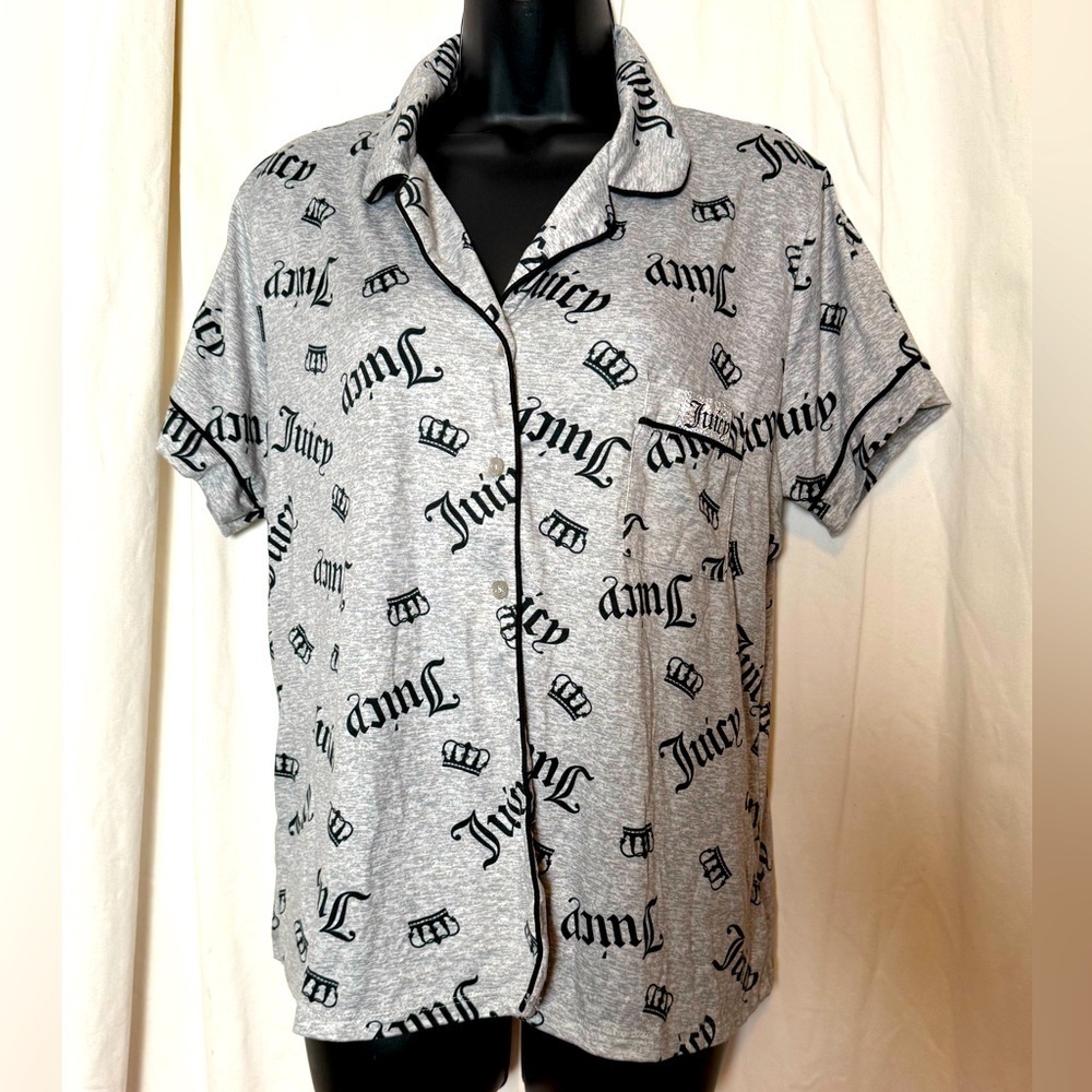 Juicy Couture Sleepwear Womens Sz XL Top Only Super Soft Princess Button Down